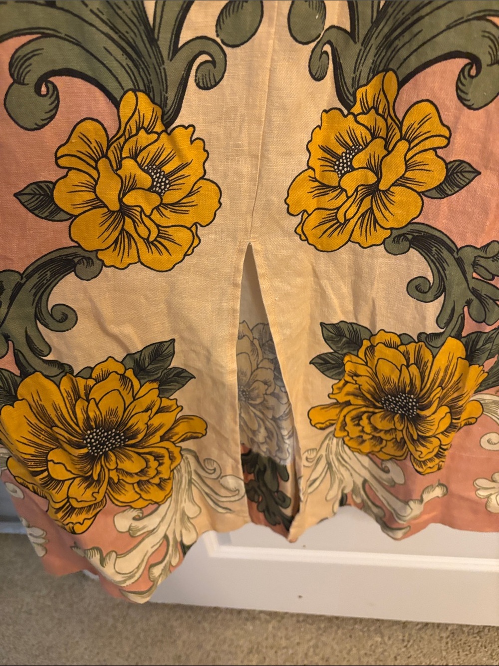 FARM Rio Yellow & Green Floral Midi Dress on Cream and Blush - Picture 7 of 9